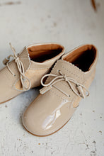 Beautiful smart-casual style lace-up ankle boots with a lovely tassel detail. Made with an adorable combination of Beige Patent Leather and Suede of the highest quality. Olivia Ann Shoes.