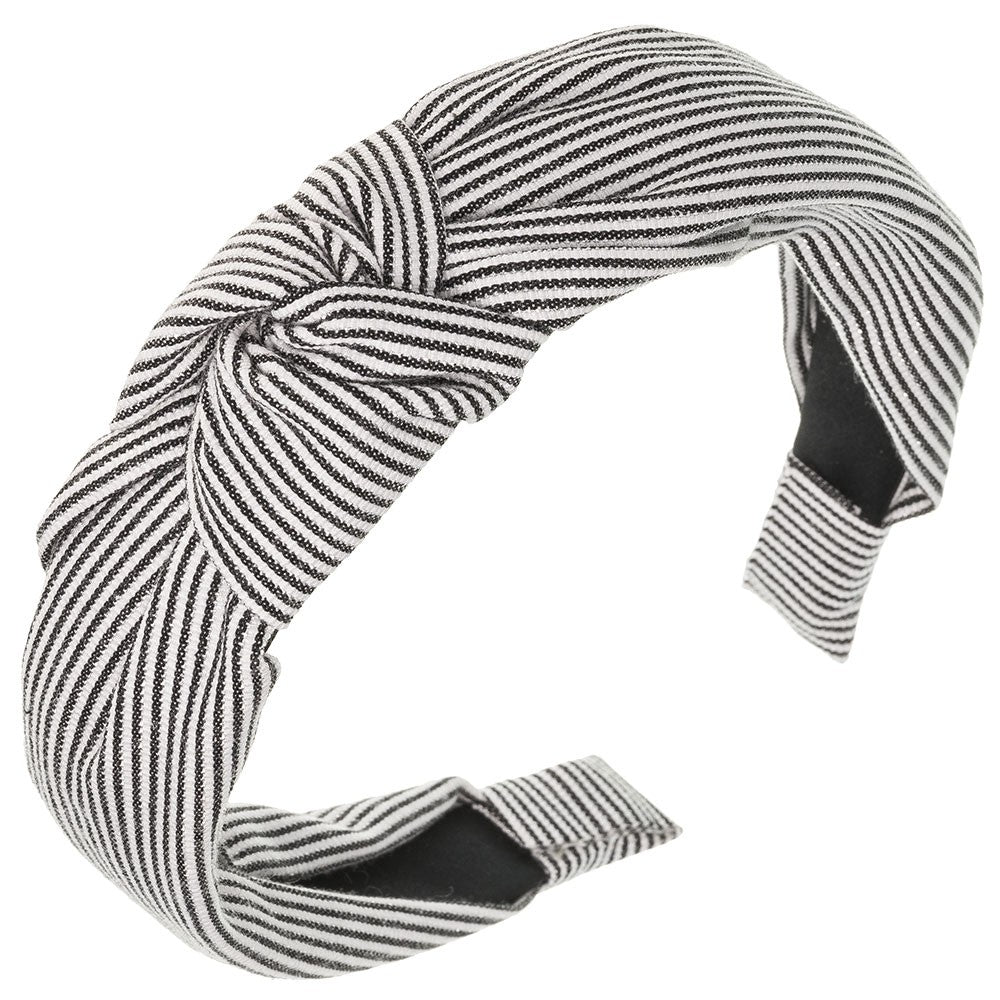 Fabric knotted headbands are the last fashion trend! Stripes and glitter fabric. Wholesale. Olivia Ann Accessories. Made in Spain
