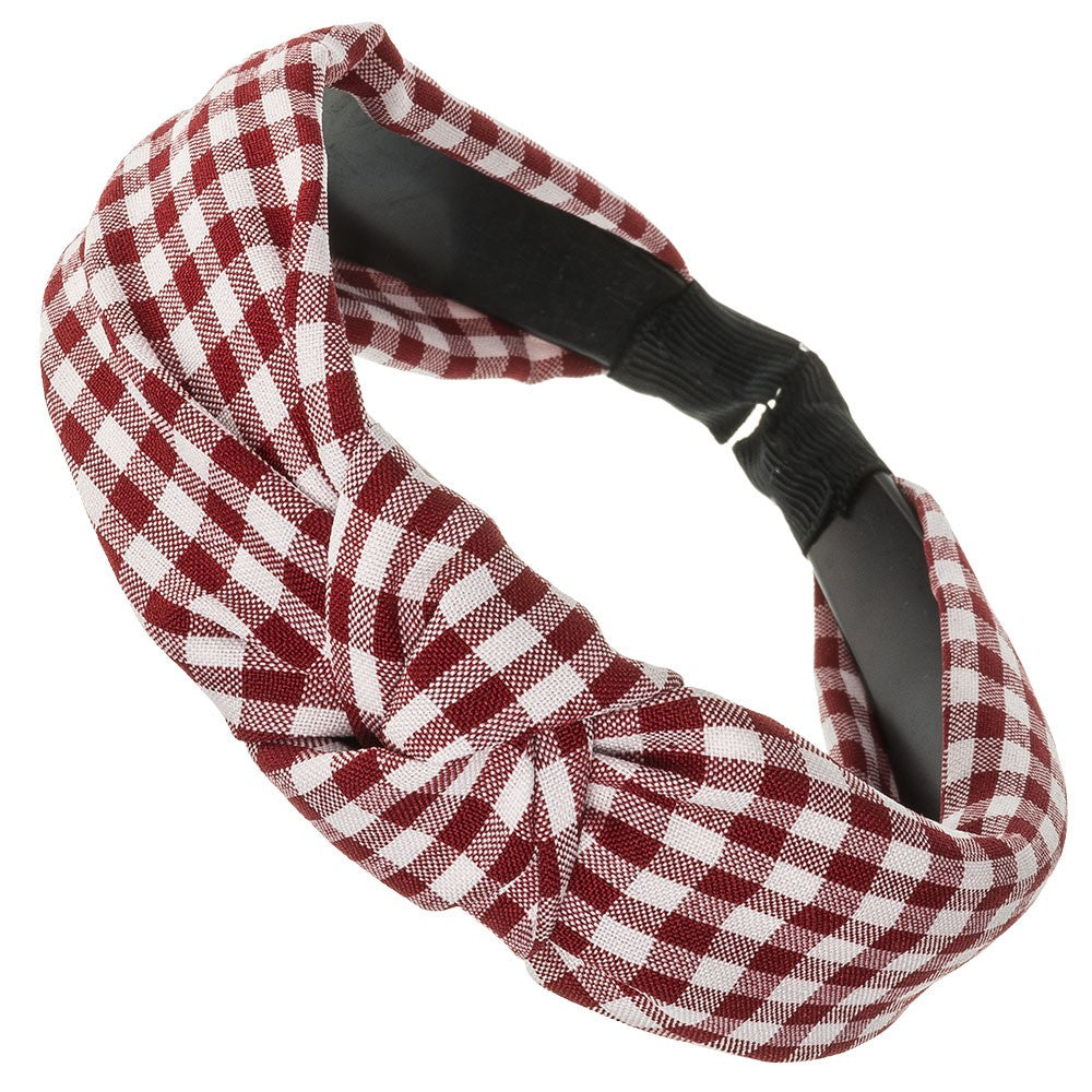 Fabric knotted headbands are the last fashion trend! Adorable gingham fabric, timeless. Wholesale. Olivia Ann Accessories. Made in Spain