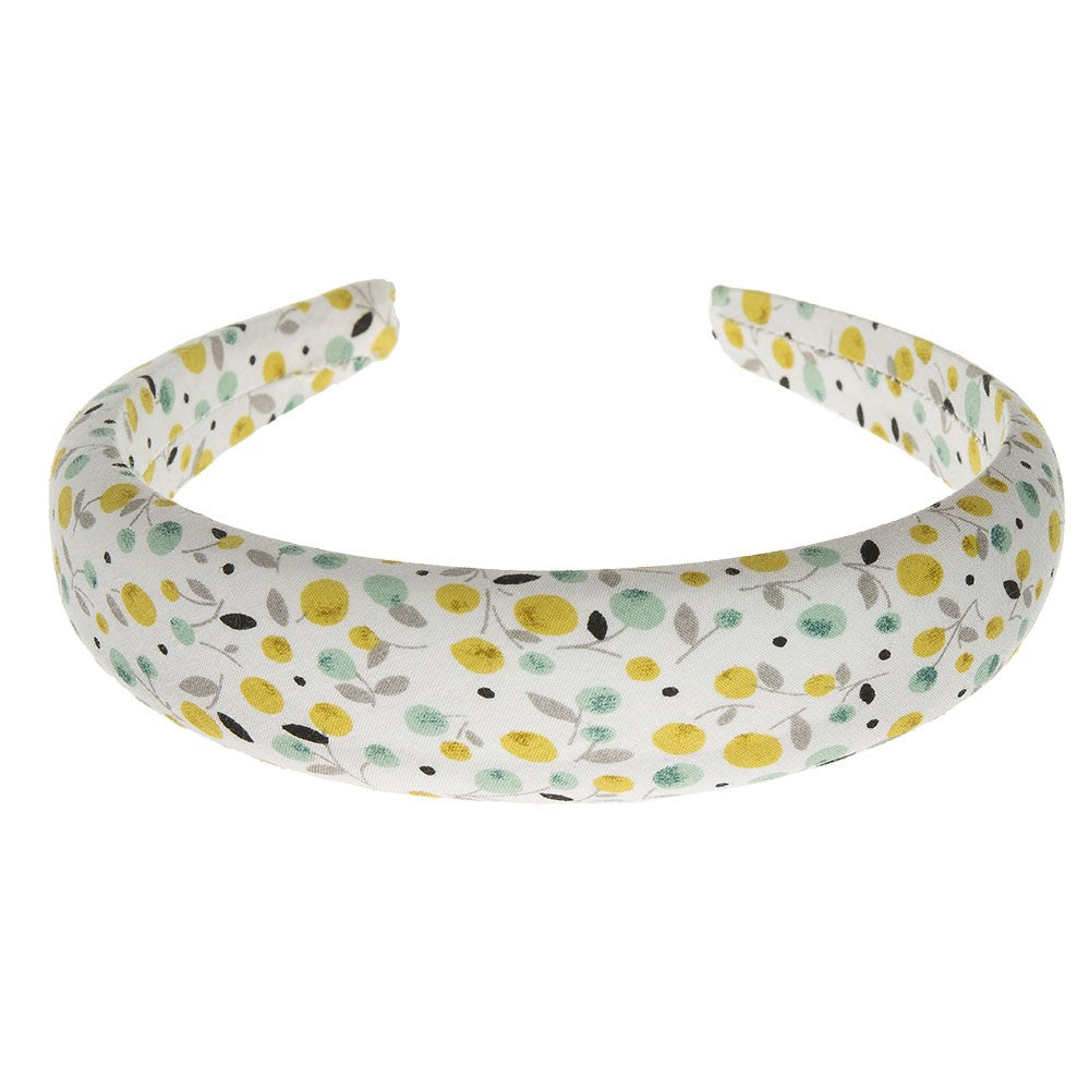 Padded headbands are the accessory of summer 2019!! This beautiful handmade piece suitable for girls or woman! Width 3 cm. Stunning and delicate floral print in a lemon and mint