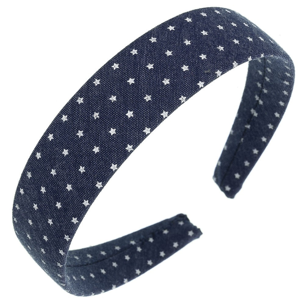 Wide headbands are so trend at the moment! Lovely tiny stars printed over Navy Blue, will add the final touch to any outfit!