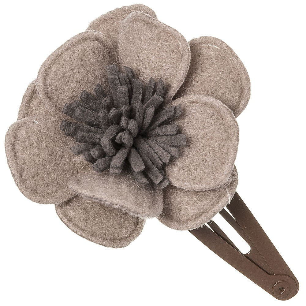 Flower Felt Hair Clip- Beige