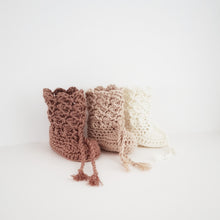 Baby Scalloped Knitted Booties - Champagne