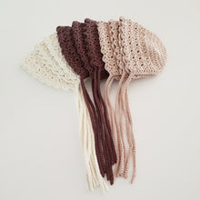 Baby Scalloped Knitted Bonnet - Champagne