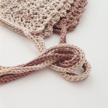 Baby Scalloped Knitted Bonnet - Champagne