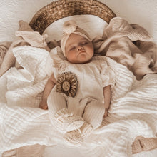 Baby Ribbed Knitted Booties - Ivory