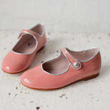 The sweetest Patent Leather Mary Jane Shoes in a beautiful bright colour and elegant silver trimming details! Made with the finest locally sourced Spanish leather, butterly soft and amazing quality! Wholesale. Girl shoes. Flower girl. Special occasions. Made in Spain.