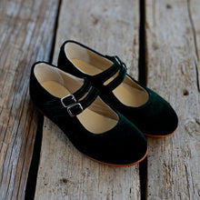 OLIVIA ANN Mary Jane - Bottle Green Velvet.