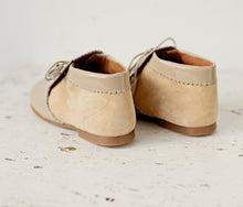 Beautiful smart-casual style lace-up ankle boots with a lovely tassel detail. Made with an adorable combination of Beige Patent Leather and Suede of the highest quality. Olivia Ann Shoes.