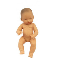 Stunning Miniland Doll - Asian Girl, 32 cm (UNDRESSED) These anatomically correct dolls are vanilla scented to smell like a newly born baby. They have superbly designed facial features, stitched-on hair, and articulated arms, legs and neck / head.