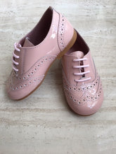 OLIVIA ANN Brogue Patent Leather “Chloe” Shoes- Pink