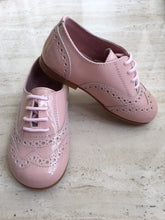 OLIVIA ANN Brogue Patent Leather “Chloe” Shoes- Pink