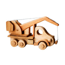 This gorgeous heirloom Wooden Crane is a must-have for any construction site lover.  Its clever design lets your child lift and lower construction materials, heavy pallets and boxes. Just like a real mobile construction crane.