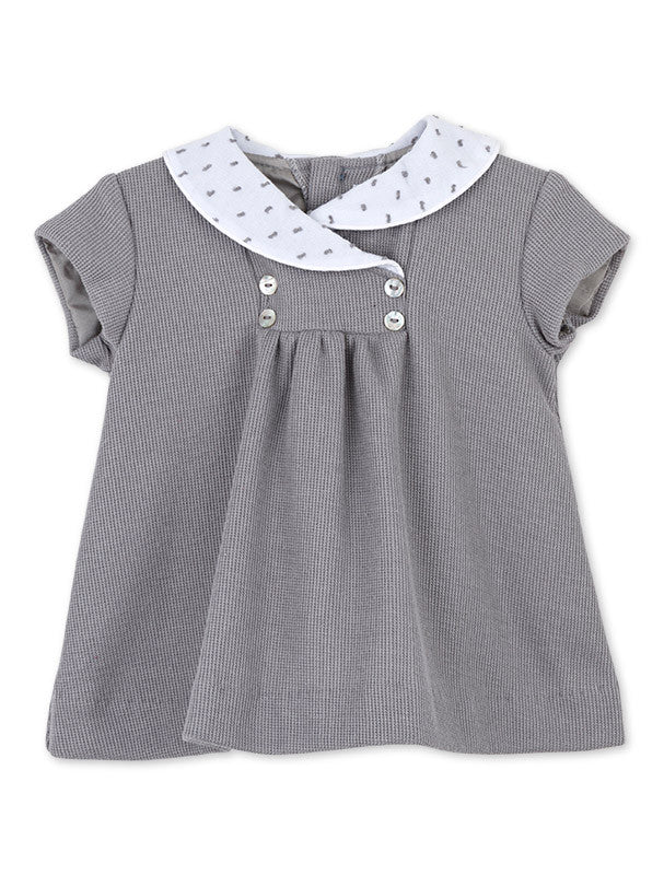 Baby dress - Grey with White Collar - SALE 50% OFF!
