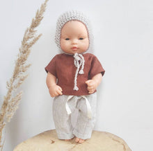 Make your little one's day with this divine doll's outfit today. Our dolls clothing is super adorable and of amazing quality, will absolutely melt your heart. Gorgeous handmade linen top and pants set beautiful quality and fabric is divine, so well made! Miniland doll outfit clothes. Paola Reina. Olivia Ann kids