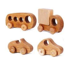 Simple yet stylish wooden toy bus. This simple design makes them super durable. They will not break even if they start knocking or throwing. There are four windows in the body which are very easy to grasp.