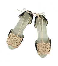 Plaited Espadrille / Jute-Black Linen - SALE 50% OFF!