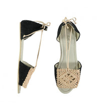 Plaited Espadrille / Jute-Black Linen - SALE 50% OFF!
