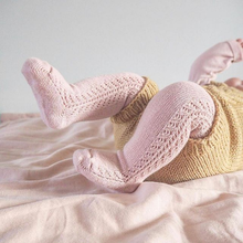 Side Openwork Tights Pale Pink