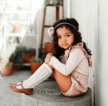 Cotton Openwork Knee High Socks -   Beige (303)