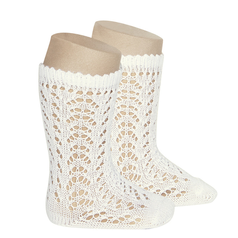 Perle openwork knee high socks. Treat your children's feet to soft and comfy long socks with side openwork, they are stunning! Beautiful openwork detail. condor