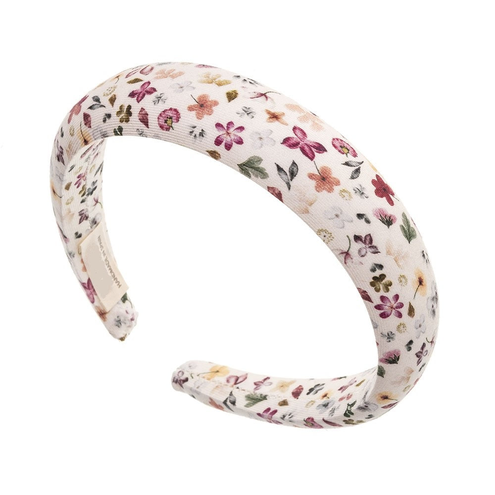 Padded Floral Hairband - Ecru