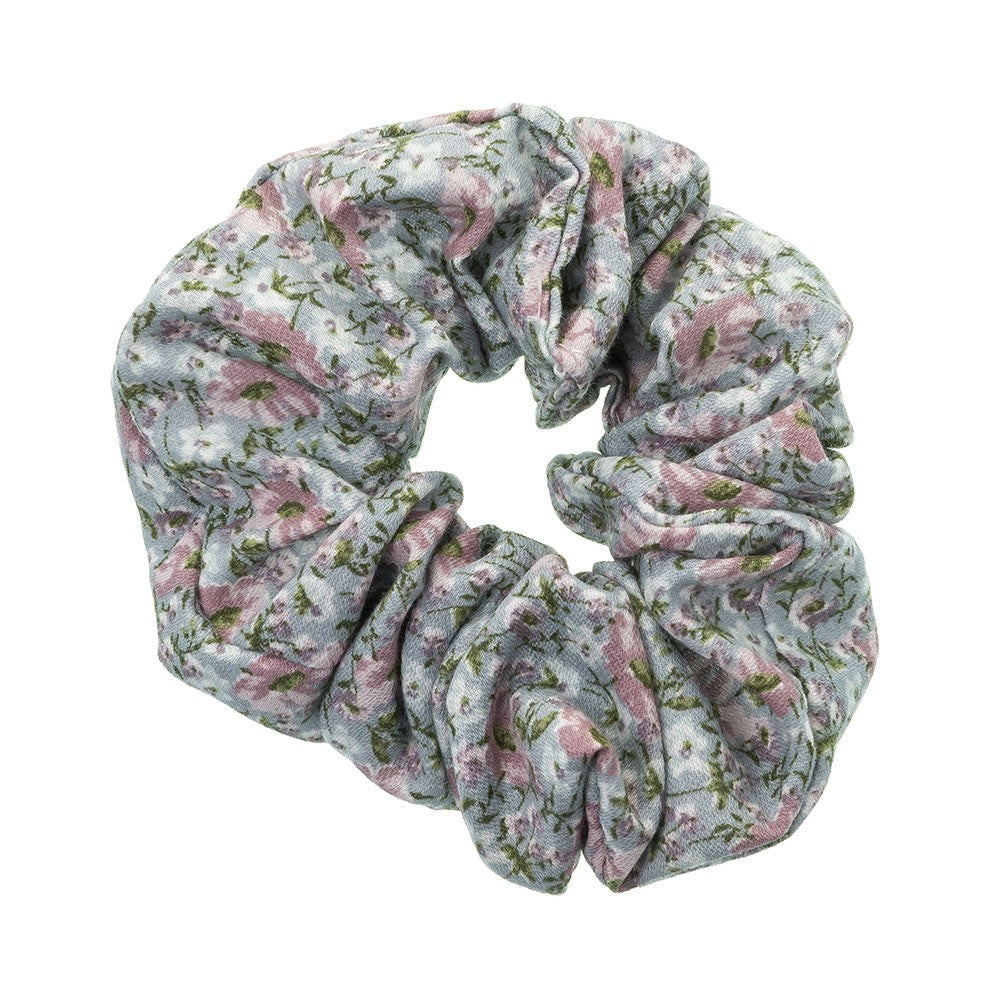 English Garden Floral Scrunchie -  Blue