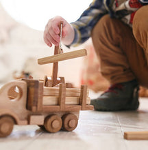 Logging truck - It's great when a toy can interact with surrounding objects. In the trailer of this truck you can transport different things, in this case wooden logs. Wooden toys. Building toys.Heirloom toys.