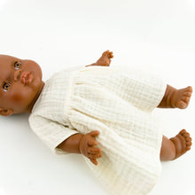 Make your little one's day with this divine doll's ecru muslin dress today. Our dolls clothing is super adorable and of amazing quality, will absolutely melt your heart. Doll dress miniland, minikane, paola reina clothes. Olivia Ann doll clothes