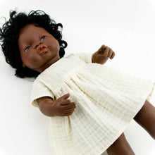 Make your little one's day with this divine doll's ecru muslin dress today. Our dolls clothing is super adorable and of amazing quality, will absolutely melt your heart. Doll dress miniland, minikane, paola reina clothes. Olivia Ann doll clothes