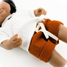 Our dolls clothing is super adorable and of amazing quality, will absolutely melt your heart. Gorgeous handmade muslin white top and rust colour pants set beautiful quality and fabric is divine, so well made! Miniland doll outfit clothes. Paola Reina. Olivia Ann kids