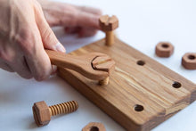 This hand-crafted Wooden Construction / Tools Set is incredible realistic and features tools with movable parts. Made from solid ash and beech wood and covered with natural oils. Perfectly polished for an heirloom quality toy . Poltora Stolyara. Australia.