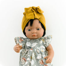 Make your little girls day with this divine autumn floral doll's outfit today. Our dolls clothing is super adorable and of amazing quality, will absolutely melt your heart. Gorgeous handmade turban and dress, beautiful quality and fabric is divine, so well made! Miniland doll dress turban outfit clothes. Paola Reina. Olivia Ann kids