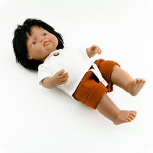 Our dolls clothing is super adorable and of amazing quality, will absolutely melt your heart. Gorgeous handmade muslin white top and rust colour pants set beautiful quality and fabric is divine, so well made! Miniland doll outfit clothes. Paola Reina. Olivia Ann kids