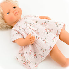 Make your little one's day with this divine doll's floral muslin dress today. Our dolls clothing is super adorable and of amazing quality, will absolutely melt your heart. Doll dress miniland, minikane, paola reina clothes. Olivia Ann doll clothes