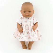 Make your little one's day with this divine doll's floral muslin dress today. Our dolls clothing is super adorable and of amazing quality, will absolutely melt your heart. Doll dress miniland, minikane, paola reina clothes. Olivia Ann doll clothes