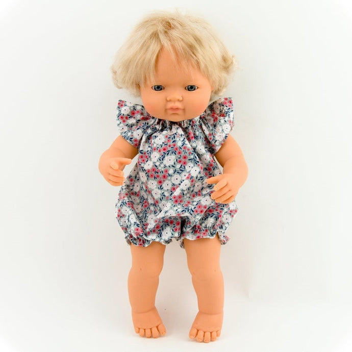 Make your little one's day with this divine doll cotton floral romper today. Our dolls clothing is super adorable and of amazing quality, will absolutely melt your heart. Doll dress miniland, minikane, paola reina clothes. Olivia Ann doll clothes