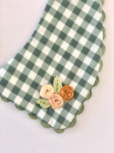Green Gingham Detachable Collar - Reversible and adjustable.