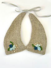 Handmade Linen Detachable Collar - Reversible and adjustable.