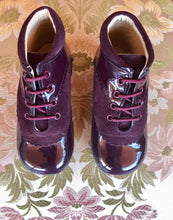 OLIVIA ANN Patent and Suede “Madrid” Boots - Burgundy