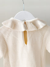 Knitted Dress with Frill Collar - Beige