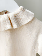 Knitted Dress with Frill Collar - Beige