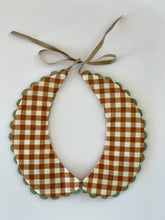 Brown Gingham Detachable Collar - Reversible and adjustable.