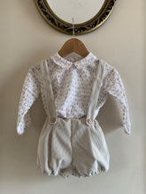 Corduroy brace shorts- Beige