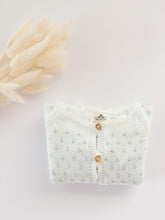 Baby Knitted Cardigan - White with Blue dots