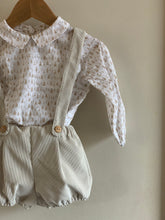 Corduroy brace shorts- Beige