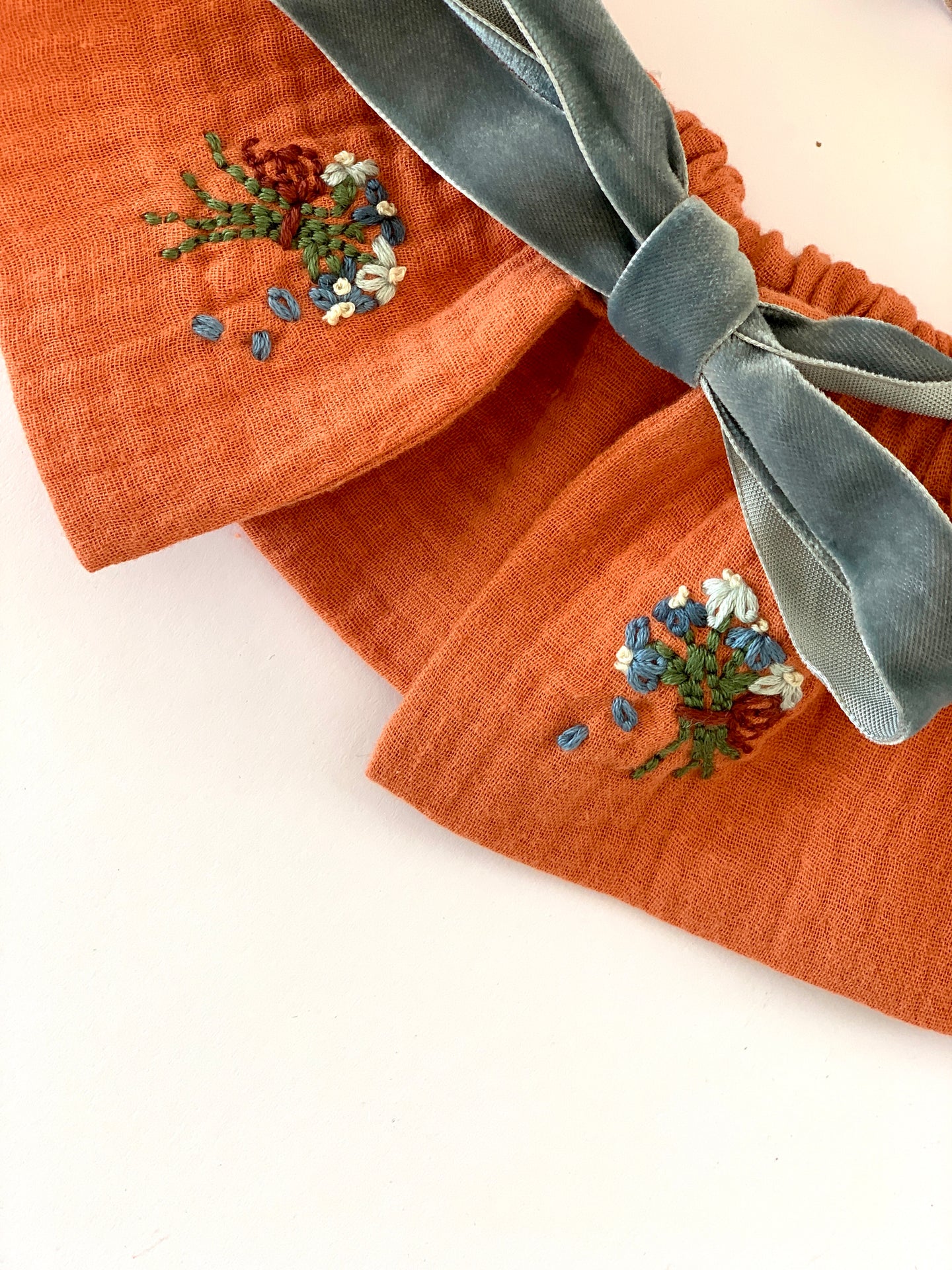 Rust Handmade Detachable Collar - Reversible and adjustable.