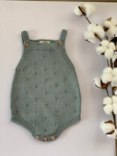Baby Knitted Romper Openwork Motifs- Jade