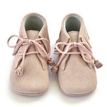 OLIVIA ANN Tassel Moccasin Pram Boots - Pink Sparkle