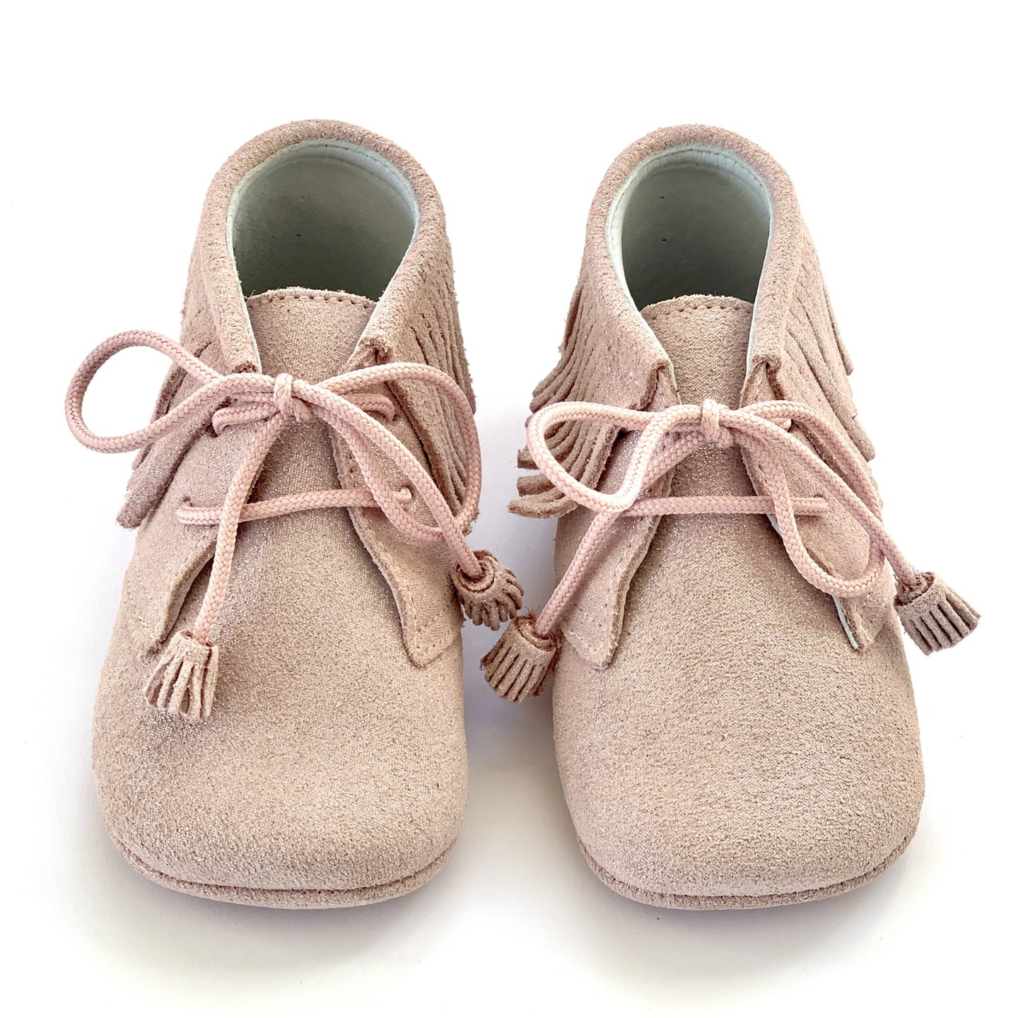 OLIVIA ANN Tassel Moccasin Pram Boots - Pink Sparkle